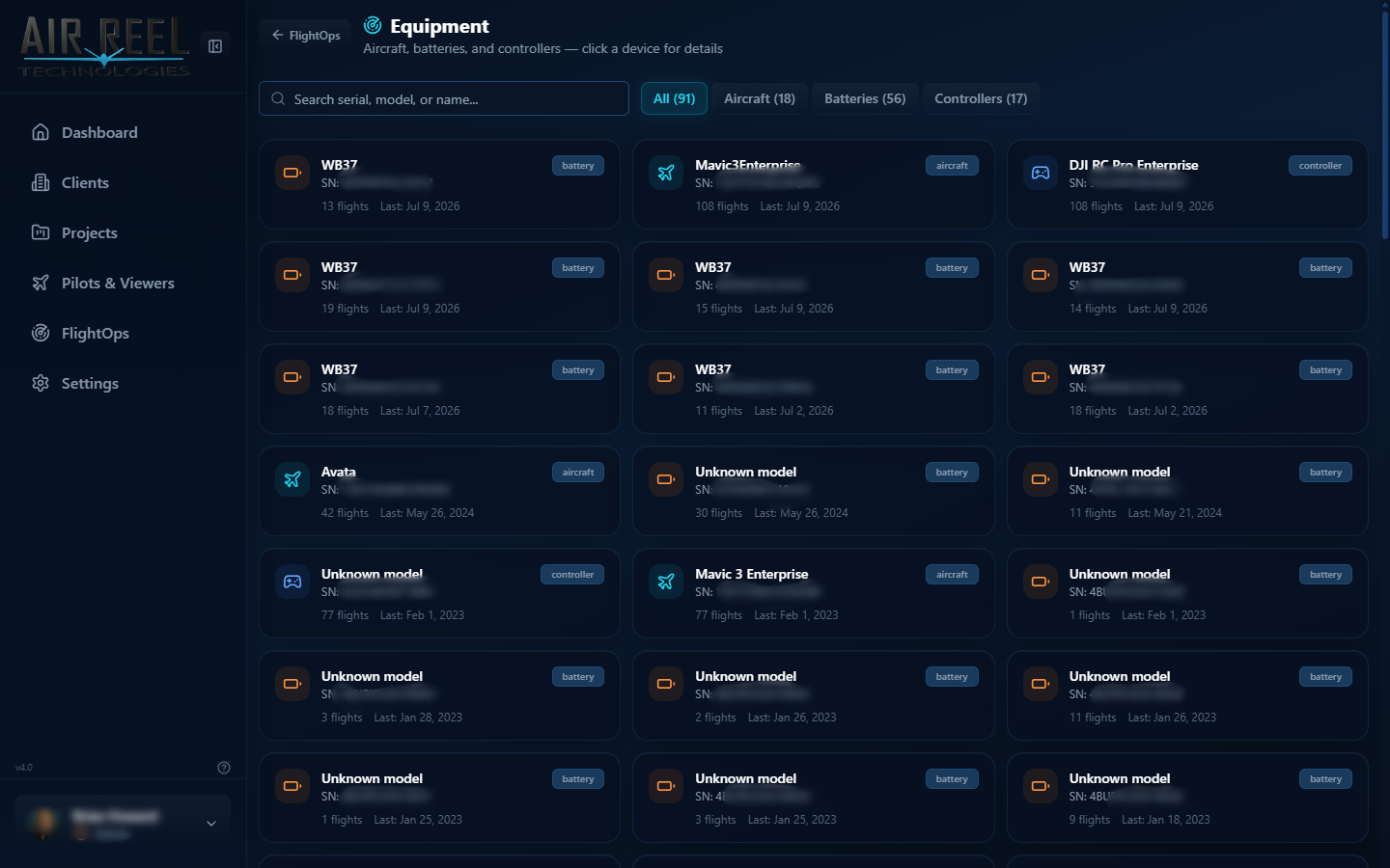 Equipment registry